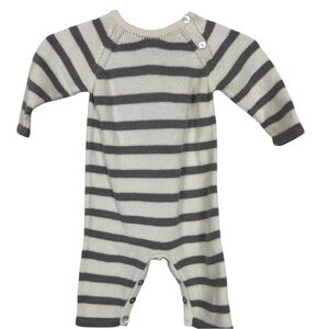 ESTELLA - Romper Organic Cotton Knit Baby Stripe Bodysuit 6m